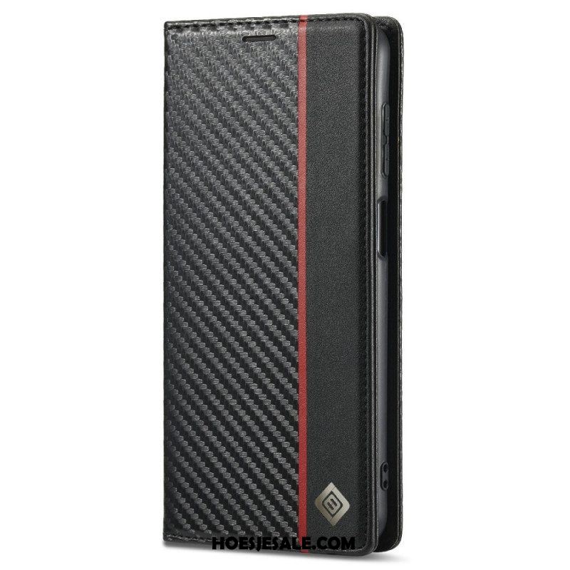 Folio-hoesje voor Samsung Galaxy M12 / A12 Koolstofvezel Lc.imeeke