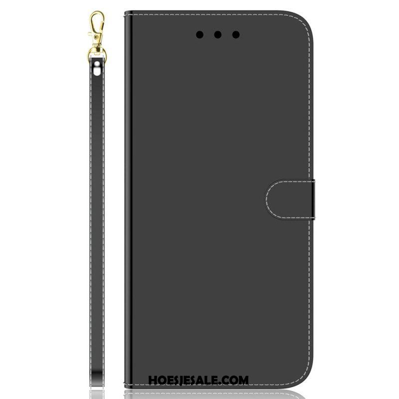 Folio-hoesje voor Samsung Galaxy M13 Spiegel En Lanyard