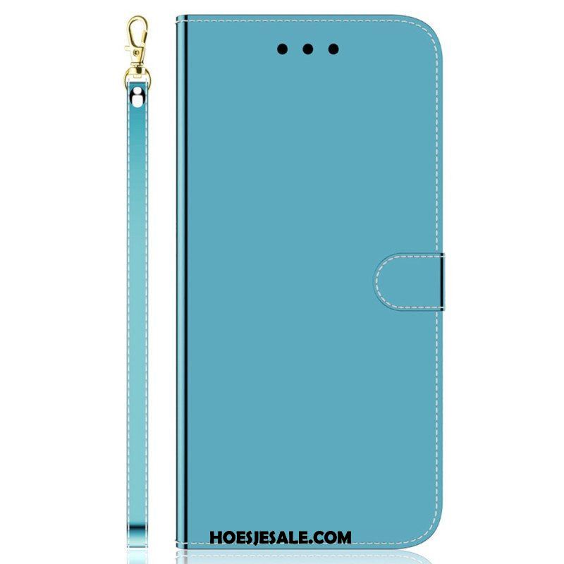 Folio-hoesje voor Samsung Galaxy M13 Spiegel En Lanyard