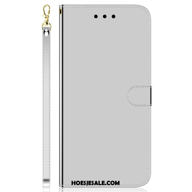 Folio-hoesje voor Samsung Galaxy M13 Spiegel En Lanyard