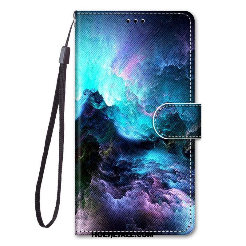 Folio-hoesje voor Samsung Galaxy M53 5G Met Ketting Lanyard-landschap