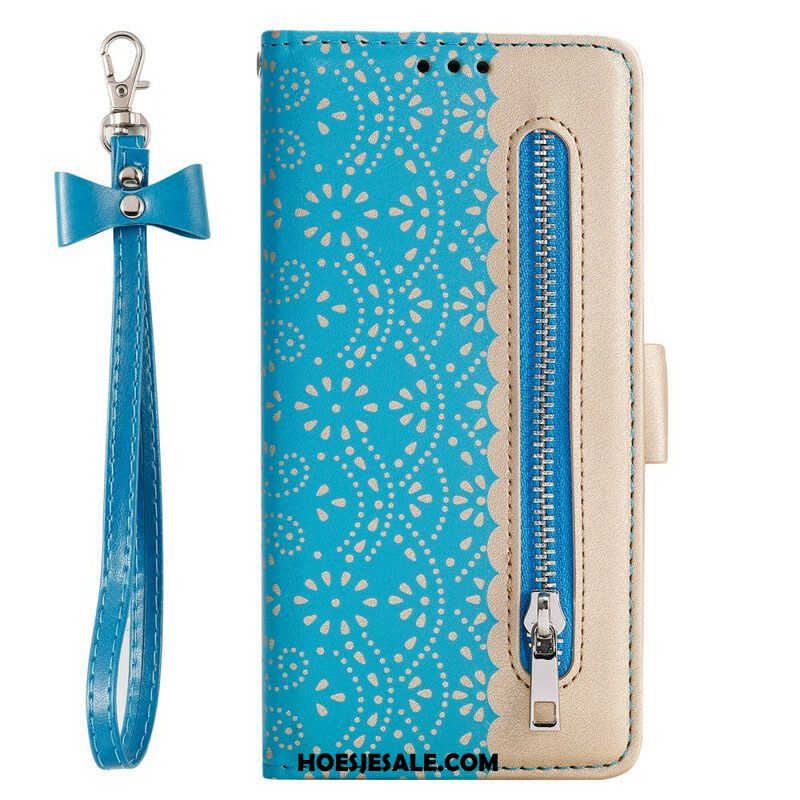 Folio-hoesje voor Samsung Galaxy S21 5G Met Ketting Portemonnee Met Kanten Riem