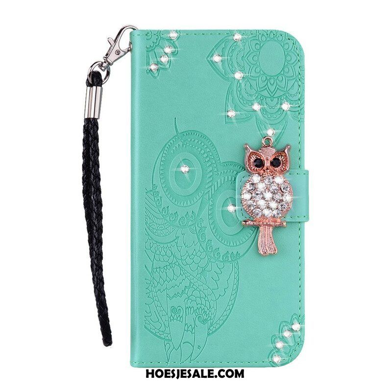 Folio-hoesje voor Samsung Galaxy S21 5G Uil Mandala En Charme