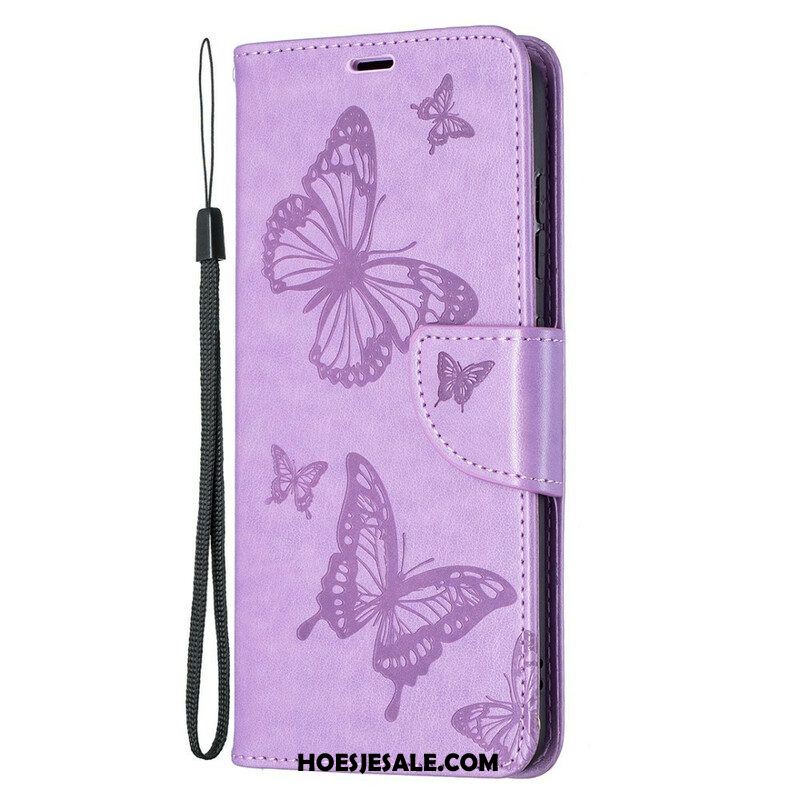 Folio-hoesje voor Samsung Galaxy S21 FE Vlinders Tijdens De Vlucht Met Lanyard