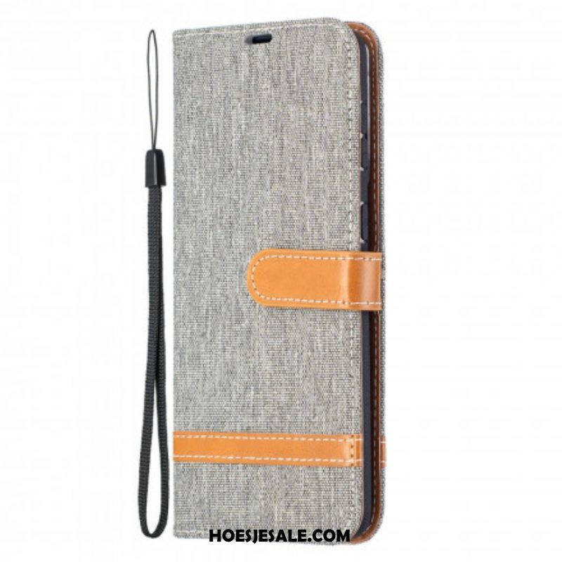 Folio-hoesje voor Samsung Galaxy S21 Plus 5G Met Ketting Band Van Stof En Leereffect