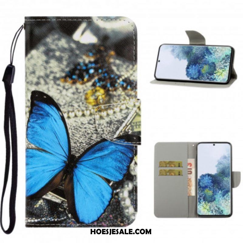 Folio-hoesje voor Samsung Galaxy S21 Ultra 5G Met Ketting Vlinderbandvariaties