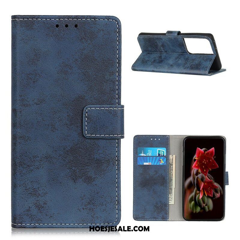 Folio-hoesje voor Samsung Galaxy S21 Ultra 5G Vintage Kunstleer