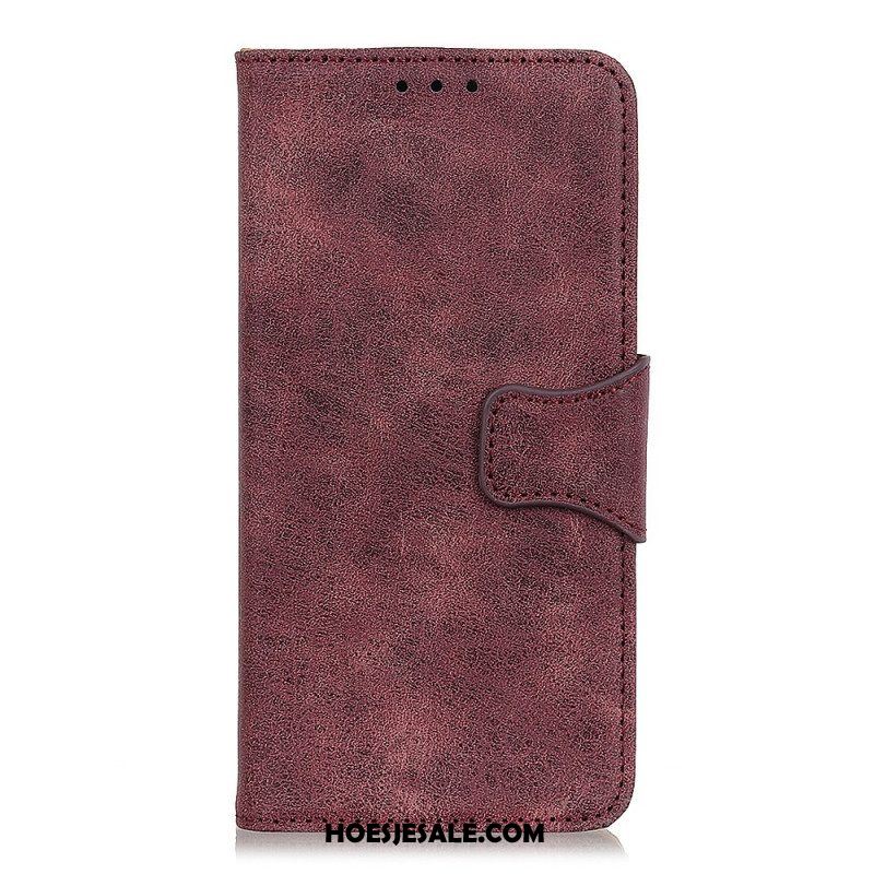 Folio-hoesje voor Samsung Galaxy S22 5G Vintage Gespleten Leer