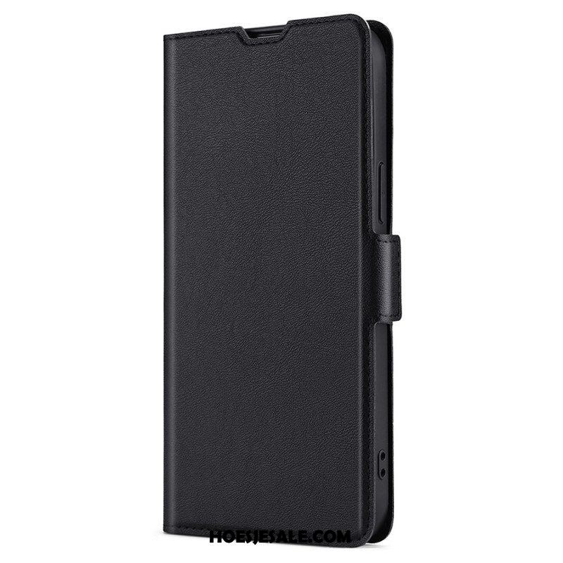 Folio-hoesje voor Samsung Galaxy S22 Plus 5G Ultrafijne Lederen Stijl