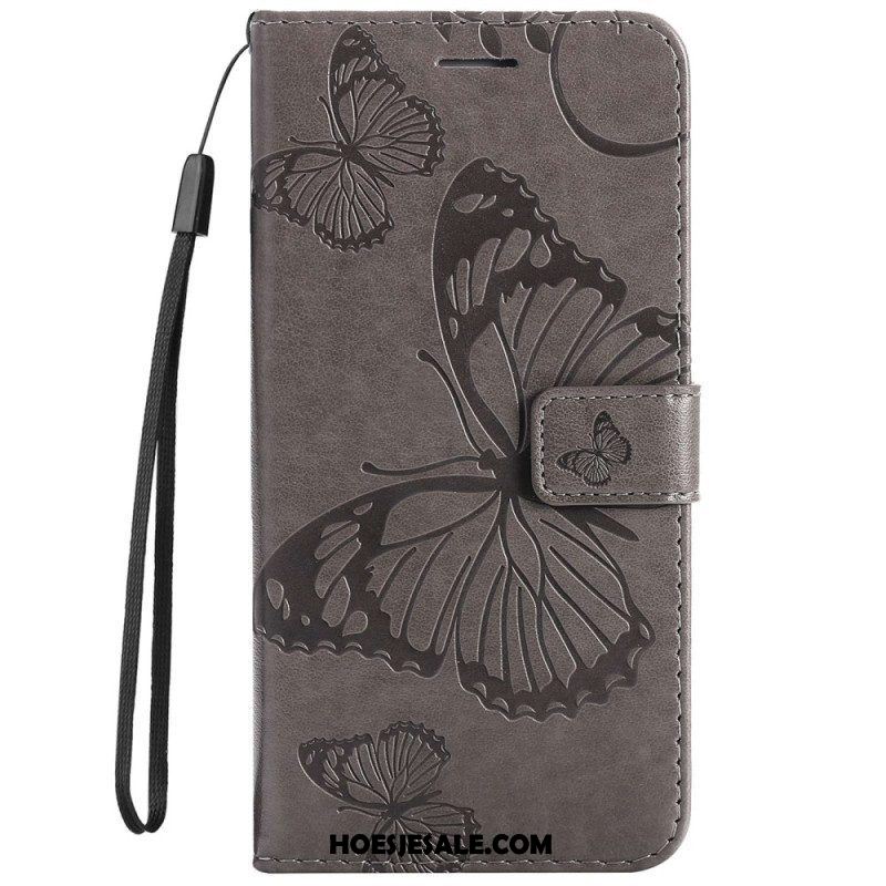 Folio-hoesje voor Samsung Galaxy S23 5G Met Ketting Gigantische Riemvlinders