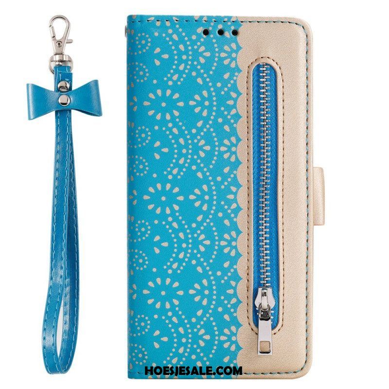 Folio-hoesje voor Samsung Galaxy S23 5G Met Ketting Portemonnee Met Kanten Riem