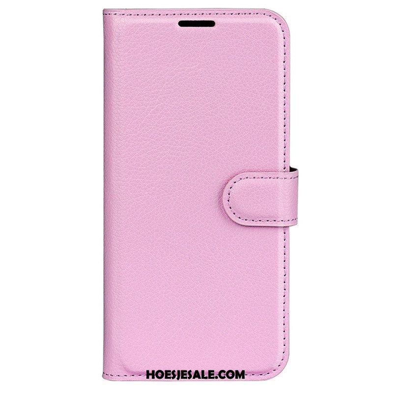 Folio-hoesje voor Samsung Galaxy S23 Ultra 5G Klassiek Litchi-leereffect