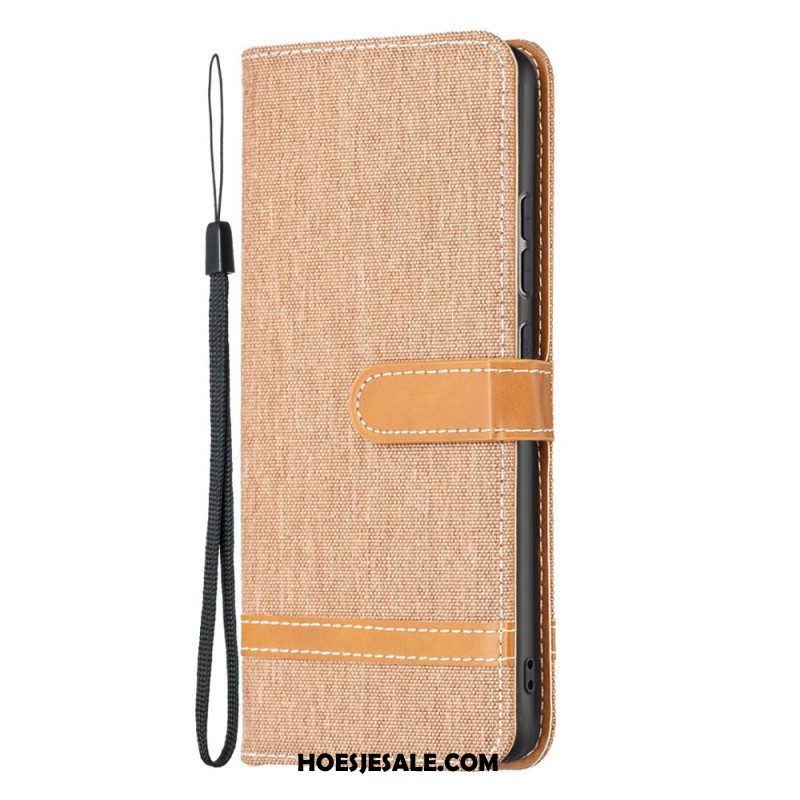 Folio-hoesje voor Xiaomi 12 / 12X Met Ketting Band Van Stof En Leereffect