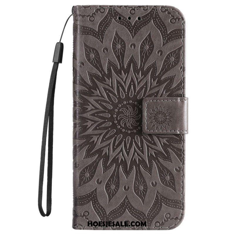 Folio-hoesje voor Xiaomi 12T / 12T Pro Met Ketting Strappy Zon Mandala