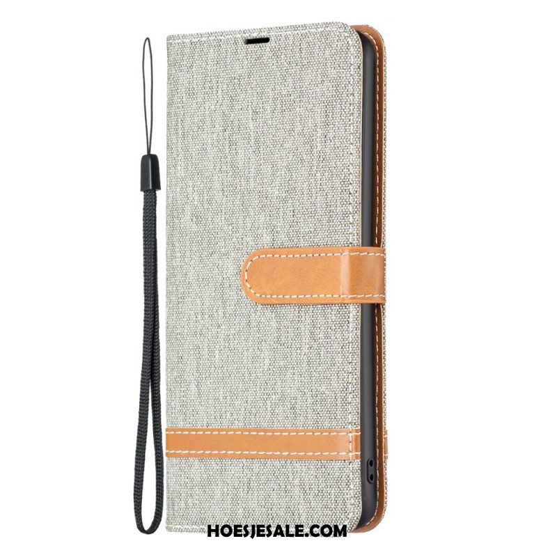 Folio-hoesje voor Xiaomi 13 Met Ketting Band Van Stof En Leereffect