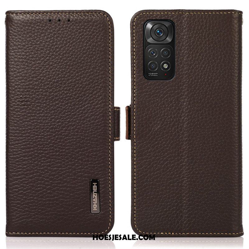 Folio-hoesje voor Xiaomi Redmi Note 11 / 11S Lychee Leer Khazneh Rfid