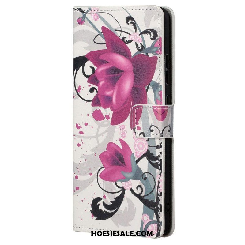 Folio-hoesje voor Xiaomi Redmi Note 11 Pro / 11 Pro 5G Tropische Bloemen