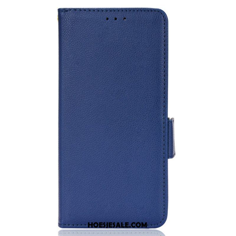 Folio-hoesje voor Xiaomi Redmi Note 11 Pro Plus 5G Litchi Lederen Dubbele Sluiting