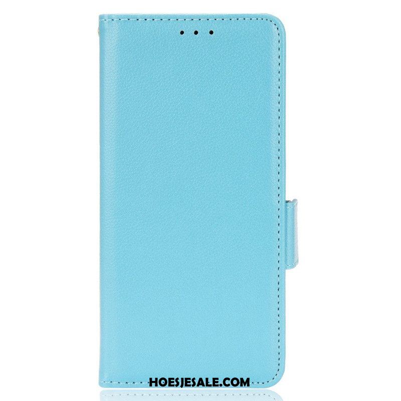 Folio-hoesje voor Xiaomi Redmi Note 11 Pro Plus 5G Litchi Lederen Dubbele Sluiting