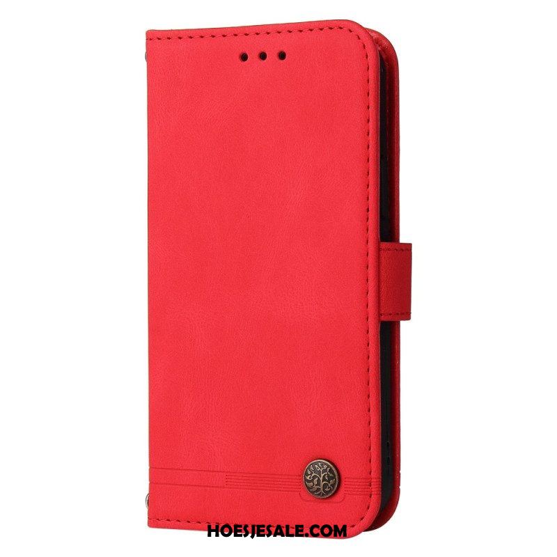 Folio-hoesje voor Xiaomi Redmi Note 12 5G Leerstijl Met Decoratieve Klinknagel