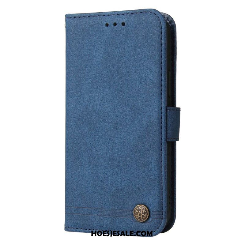 Folio-hoesje voor Xiaomi Redmi Note 12 5G Leerstijl Met Decoratieve Klinknagel