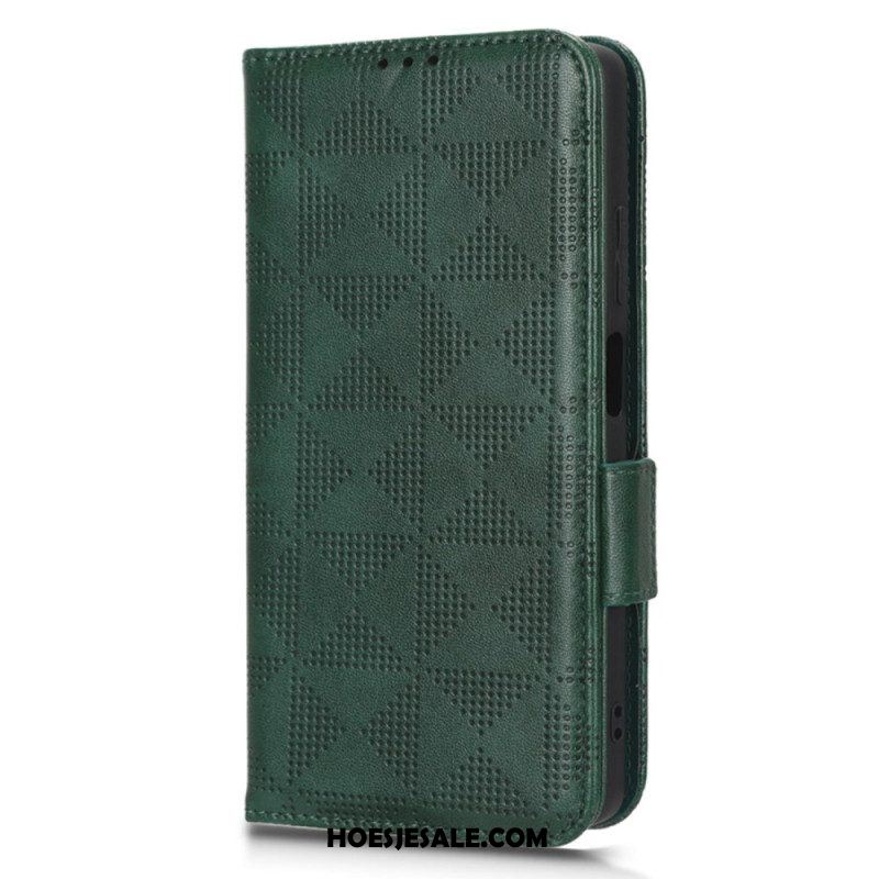 Folio-hoesje voor Xiaomi Redmi Note 12 Pro Driehoeken Met Lanyard