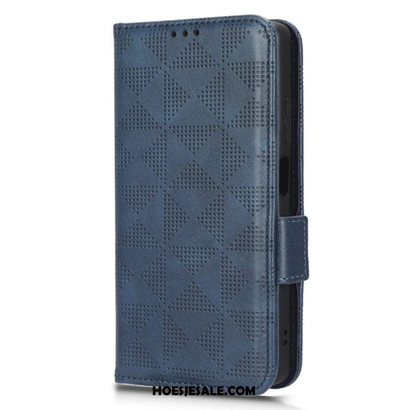 Folio-hoesje voor Xiaomi Redmi Note 12 Pro Driehoeken Met Lanyard