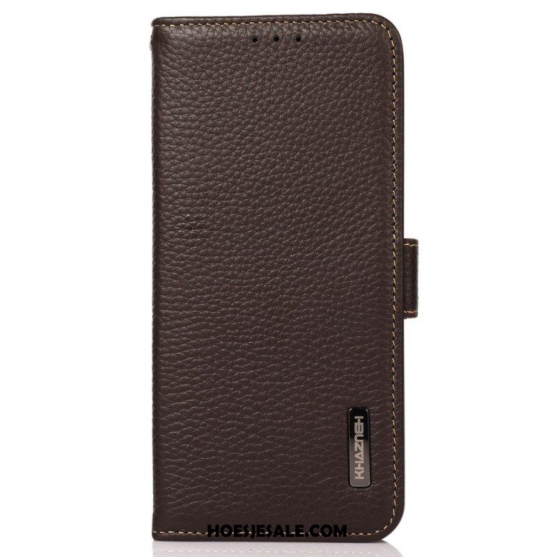 Folio-hoesje voor Xiaomi Redmi Note 12 Pro Lychee Leer Khazneh Rfid