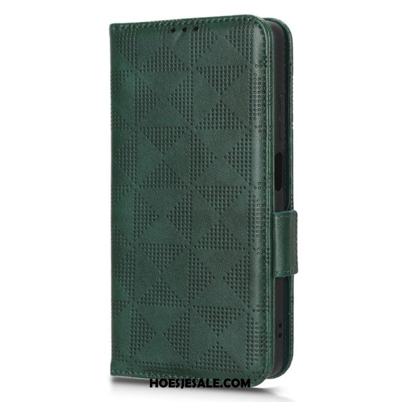 Folio-hoesje voor Xiaomi Redmi Note 12 Pro Plus Driehoeken Met Lanyard