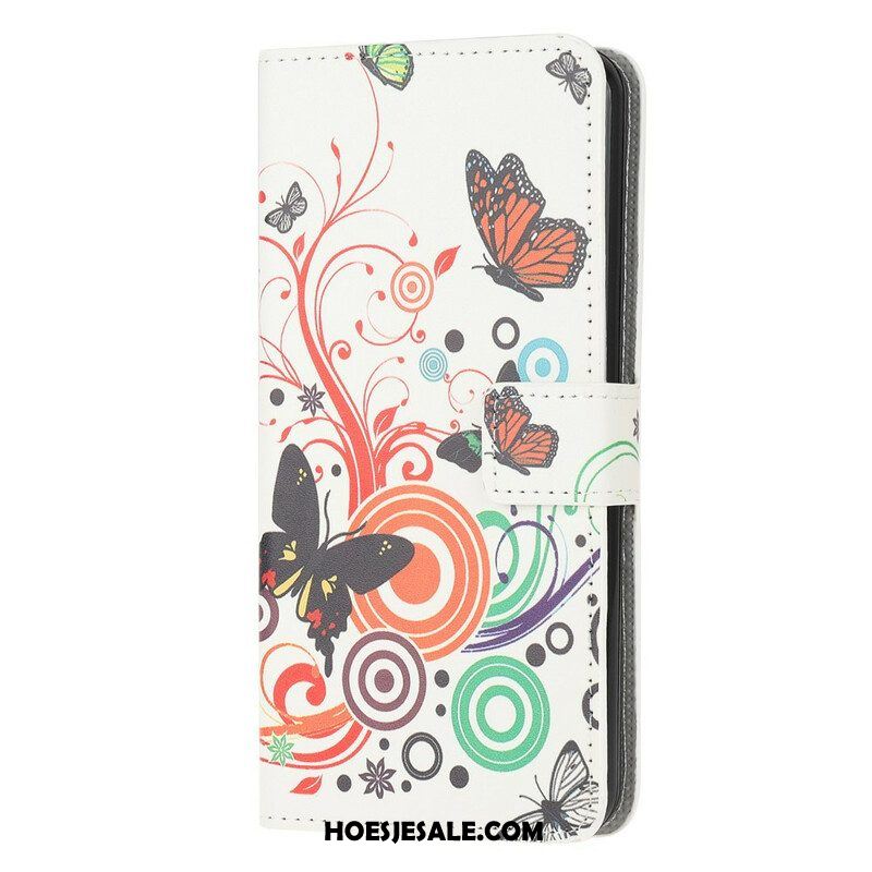 Folio-hoesje voor iPhone 13 Mini Krankzinnige Vlinders