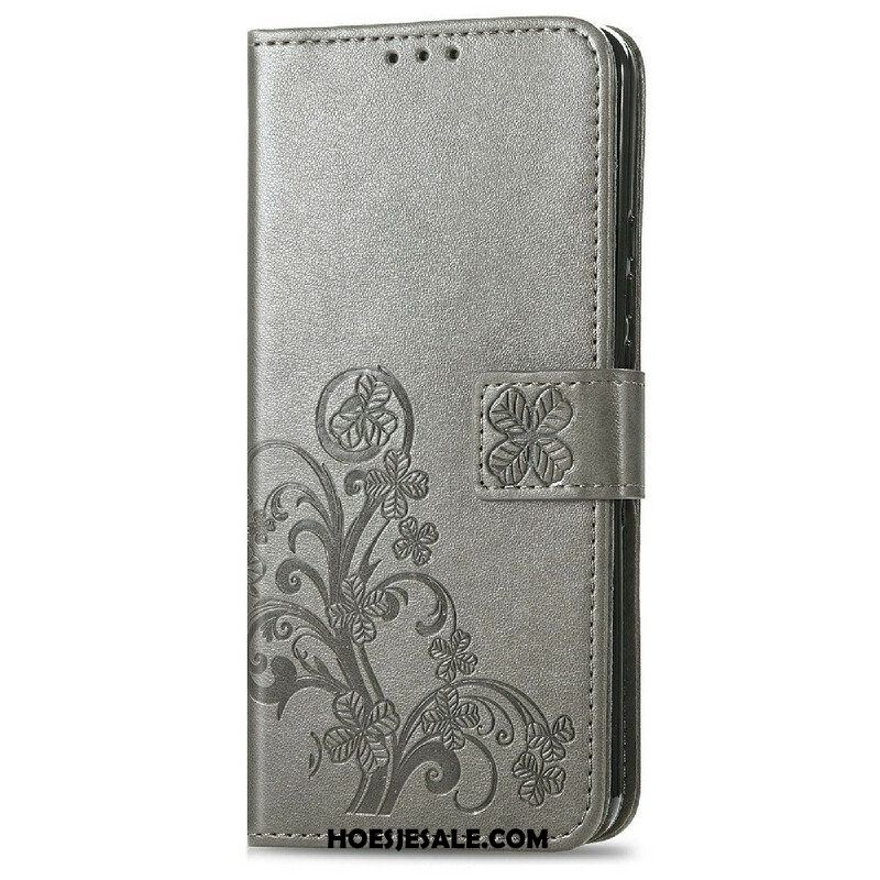 Folio-hoesje voor iPhone 13 Mini Met Ketting Vlinders En Bloemen Riem