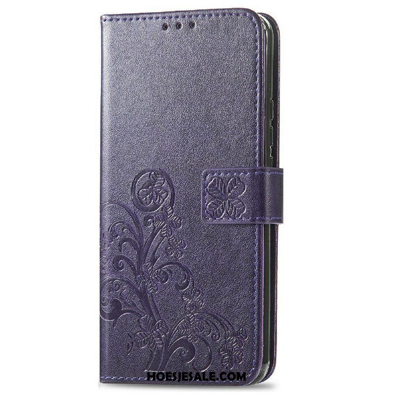 Folio-hoesje voor iPhone 13 Mini Met Ketting Vlinders En Bloemen Riem