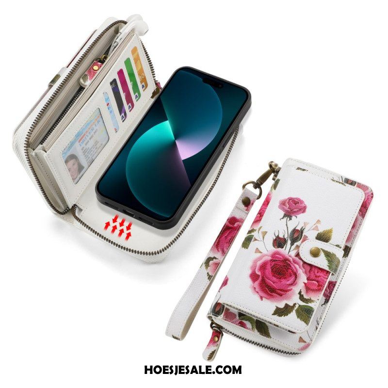 Hoesje Flip Case voor iPhone 15 Pro Max Afneembare Schaal En Handmatige Riem