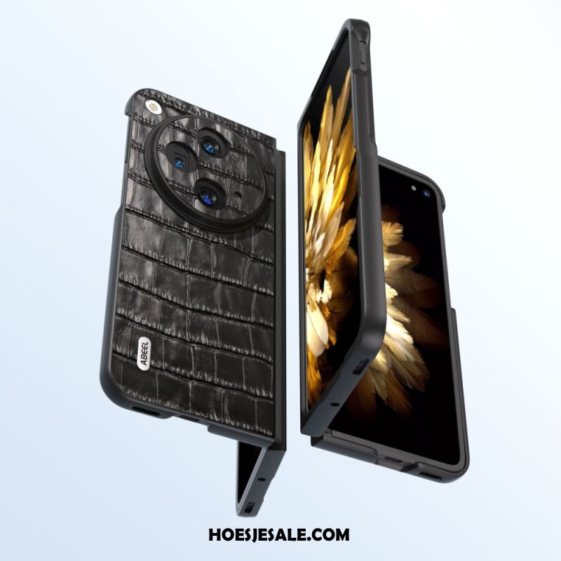 Hoesje Oneplus Open Krokodillenleereffect Abeel Bescherming Hoesje