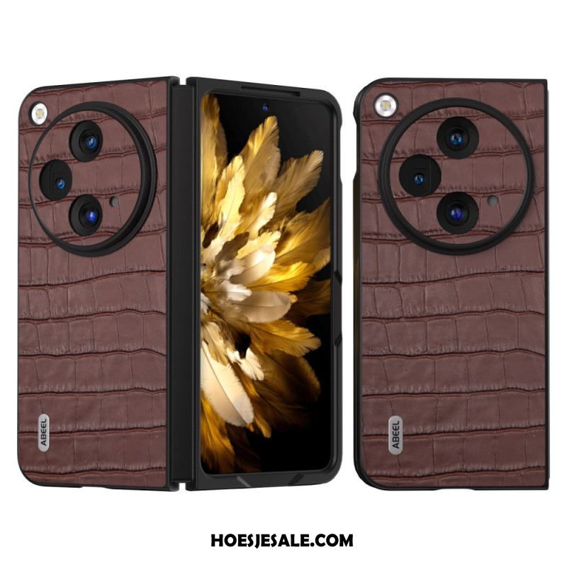 Hoesje Oneplus Open Krokodillenleereffect Abeel Bescherming Hoesje