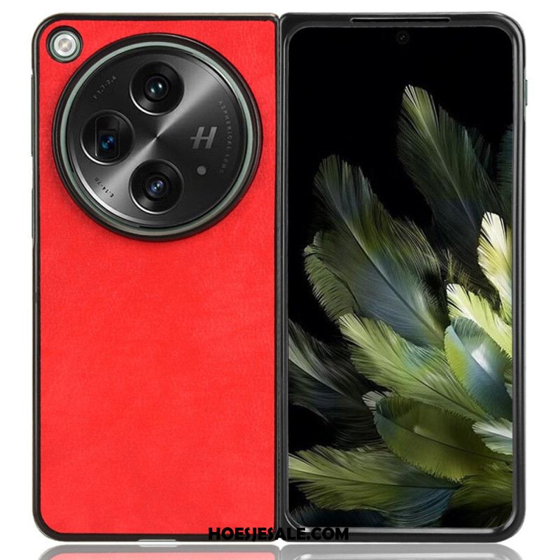 Hoesje Oneplus Open Oppervlakte Litchi Bescherming Hoesje