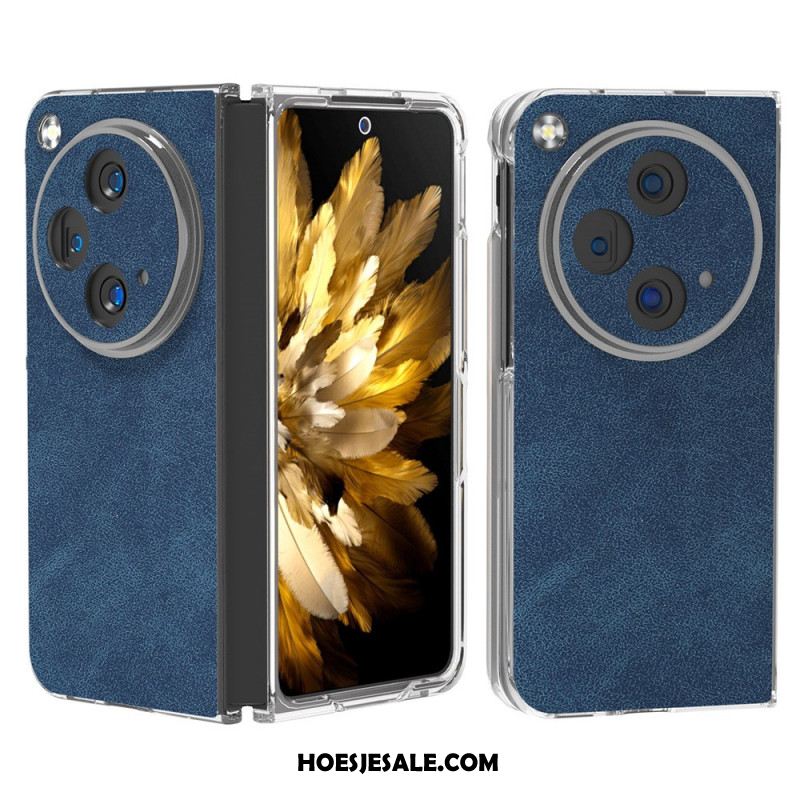 Hoesje Oneplus Open Vintage Leereffect Bescherming Hoesje