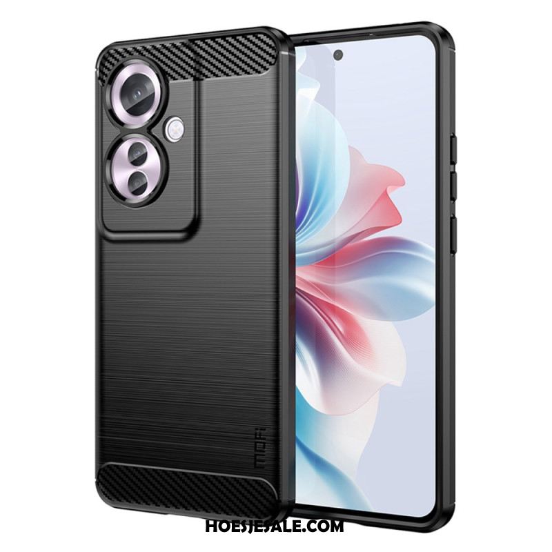 Hoesje Oppo Reno 11f 5g Geborstelde Koolstofvezel Bescherming Hoesje