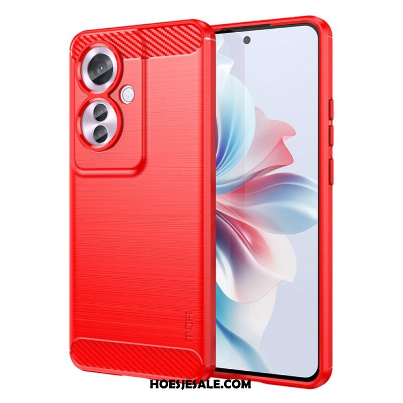 Hoesje Oppo Reno 11f 5g Geborstelde Koolstofvezel Bescherming Hoesje