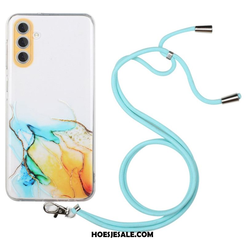 Hoesje Samsung Galaxy A15 5g Marmerkoord Aquarel Bescherming Hoesje