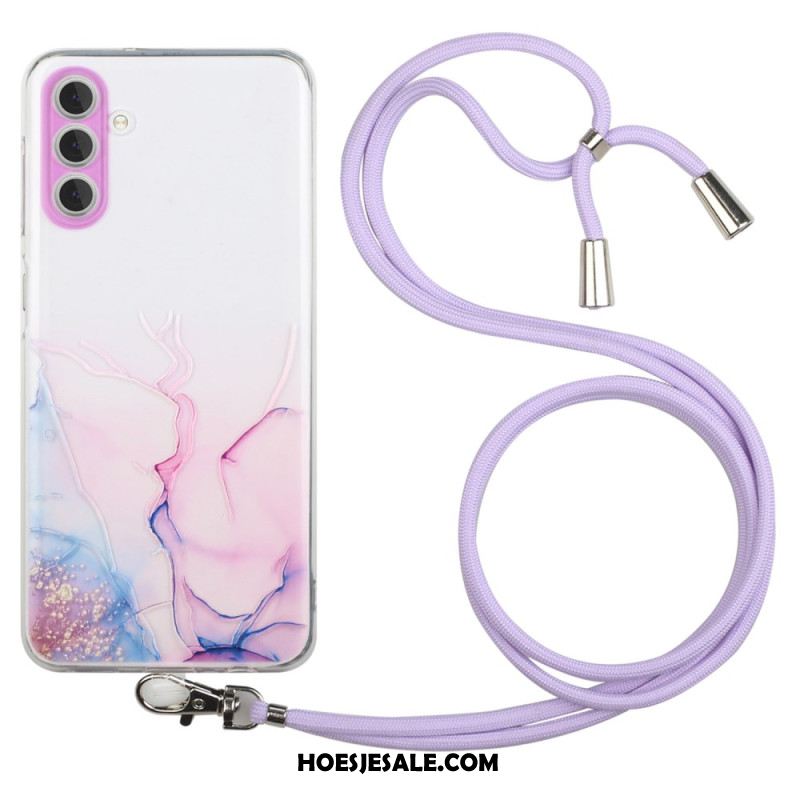 Hoesje Samsung Galaxy A15 5g Marmerkoord Aquarel Bescherming Hoesje