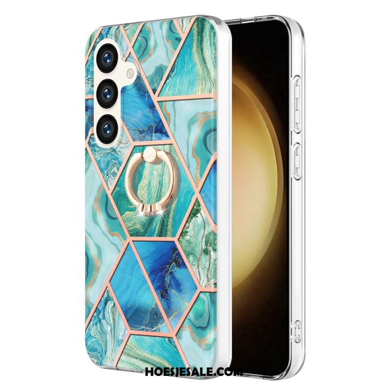 Hoesje Samsung Galaxy S24 Plus 5g Geometrische Marmeren Steunring