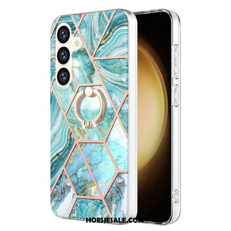 Hoesje Samsung Galaxy S24 Plus 5g Geometrische Marmeren Steunring