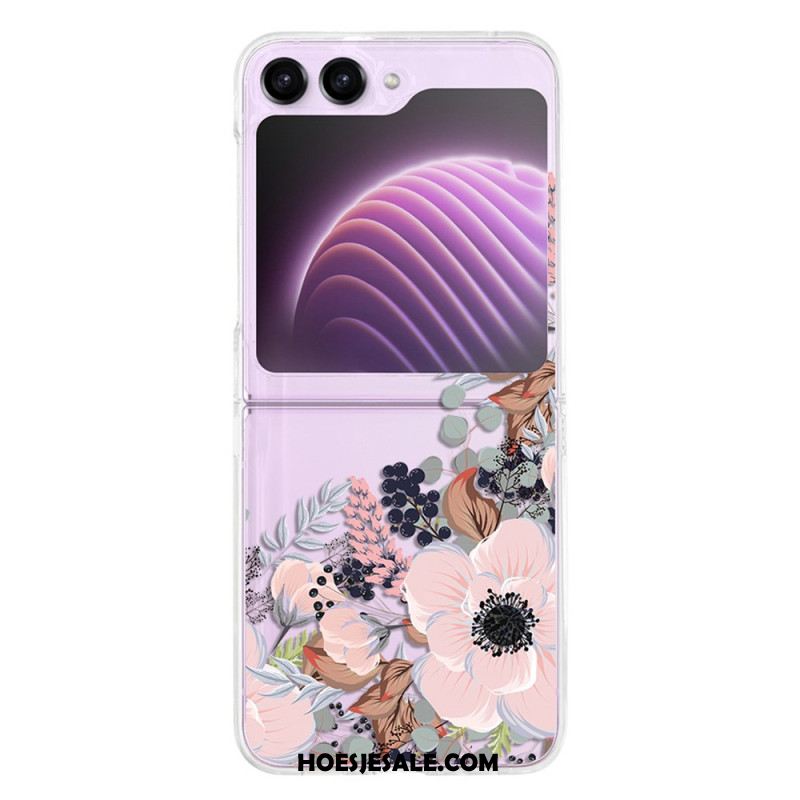 Hoesje Samsung Galaxy Z Flip 5 Transparante Bloemen