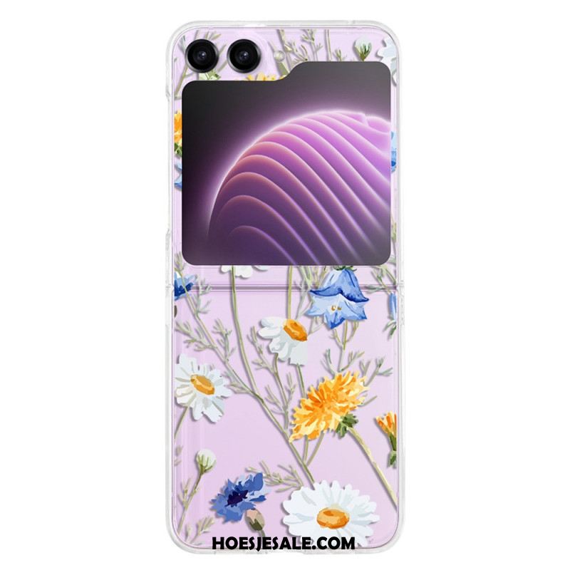 Hoesje Samsung Galaxy Z Flip 5 Transparante Fleurettes