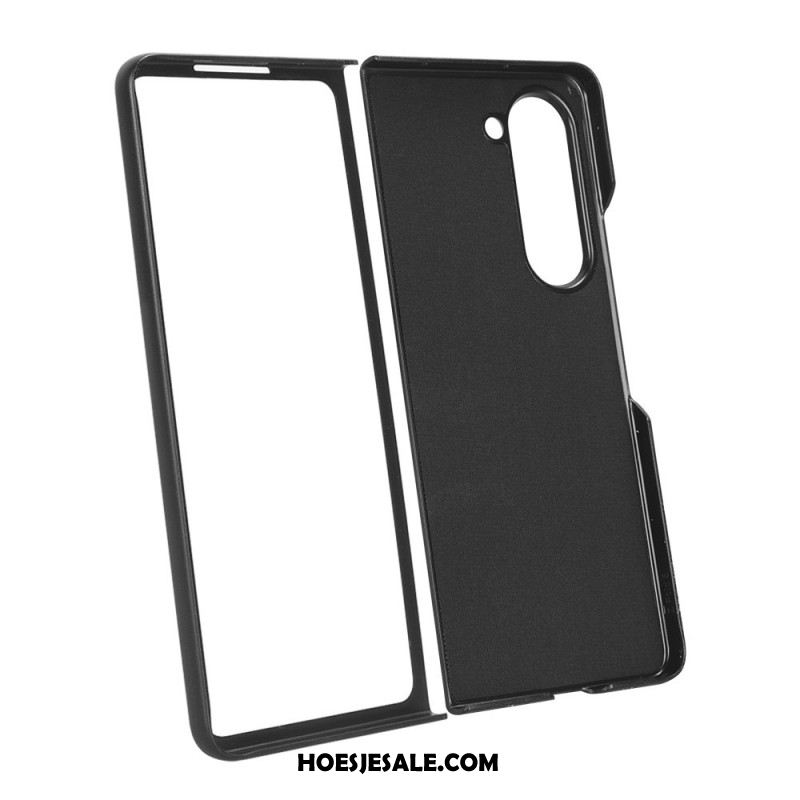 Hoesje Samsung Galaxy Z Fold 5 Stijf Leerstijl Bescherming Hoesje