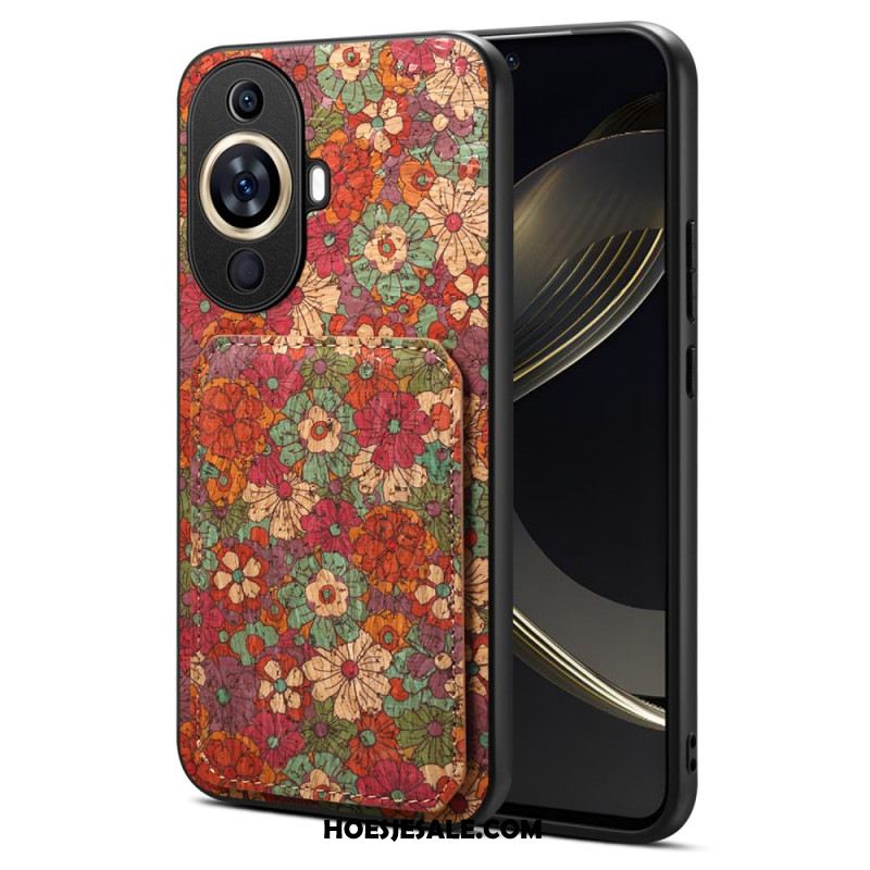 Hoesje Voor Huawei Nova 11 Pro Kaarthouder Met Bloemenmotief