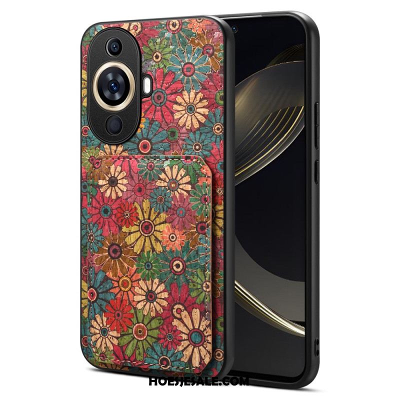 Hoesje Voor Huawei Nova 11 Pro Kaarthouder Met Bloemenmotief