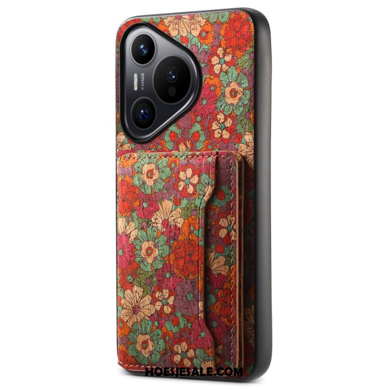 Hoesje Voor Huawei Pura 70 Kaarthouder Met Bloemen