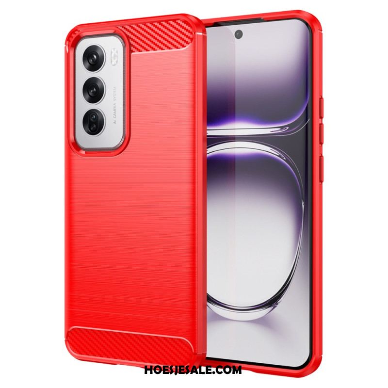 Hoesje Voor Oppo Reno 12 5g Geborstelde Koolstofvezel